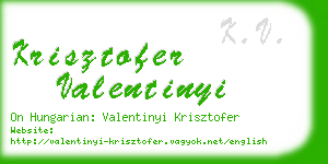 krisztofer valentinyi business card